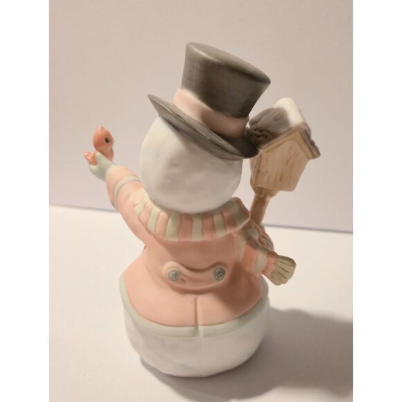 Precious Moments Home For The Holidays Snowman Porcelain Figurine Collectible - Picture 3 of 5
